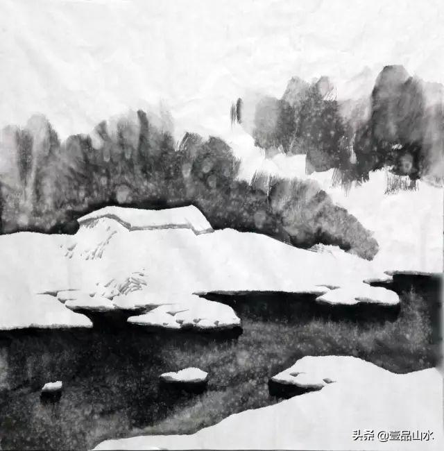 赵春秋《家在山林逢瑞雪》画法示范