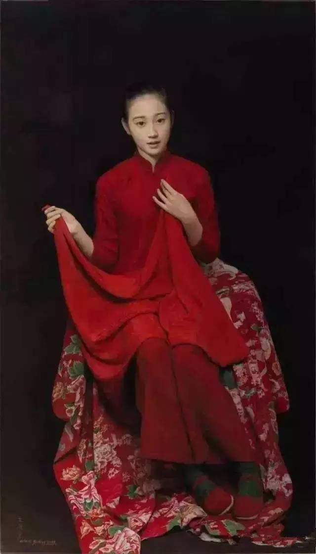 艺术大师王沂东油画中的乡村少女,具有一种含蓄而动人的内在美