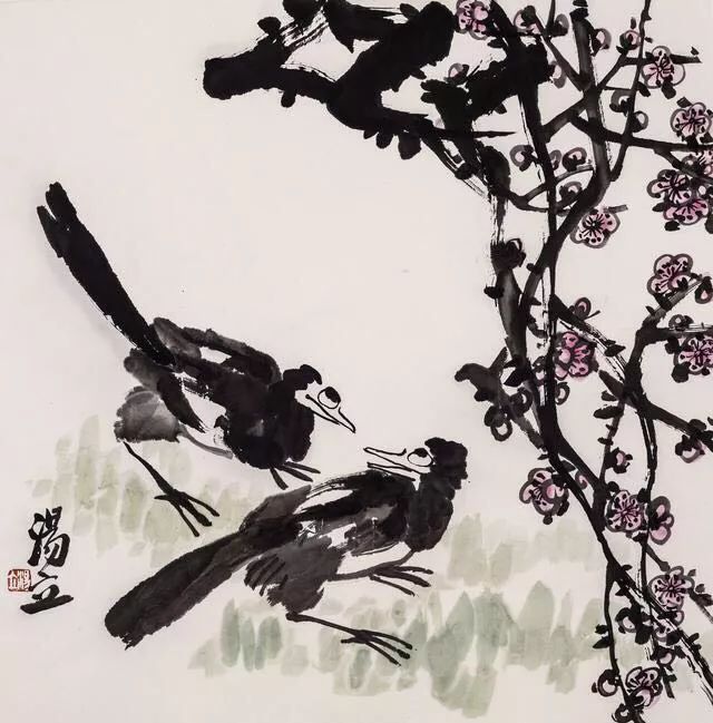 中国画花鸟大师汤立，他的作品潇洒旷逸