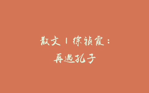 散文 | 徐祯霞：再遇孔子